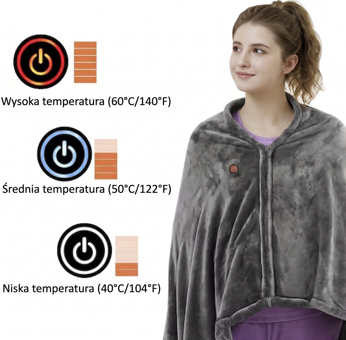 Kocusiowo™ – Elektryczny Koc z Kapturem do Noszenia
